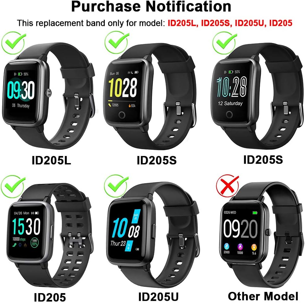 Correas de repuesto de silicona para reloj inteligente ID205L ID205S ID205U ID205G ID205G ID205 Veryfitpro Smart Watch Banda de repuesto para SW021