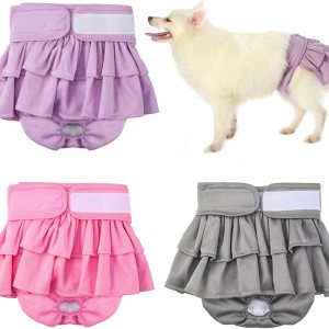 TOPZGLEEY Pañales lavables para perras paquete de 3 pañales para perros de alta absorción a prueba de fugas, pañales reutilizables de primera TOPZGLEEY Pañales lavables para perras paquete de 3 pañales para perros de alta absorción a prueba de fugas, pañales reutilizables de primera