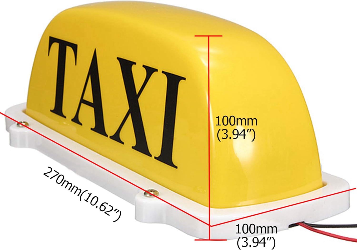 12V LED WhiteLight Magnetic Taxi Sign Roof Top Car Super Bright Light Lamp with 3 Meter Power Plug Line Compatible with Driver Practitionersh