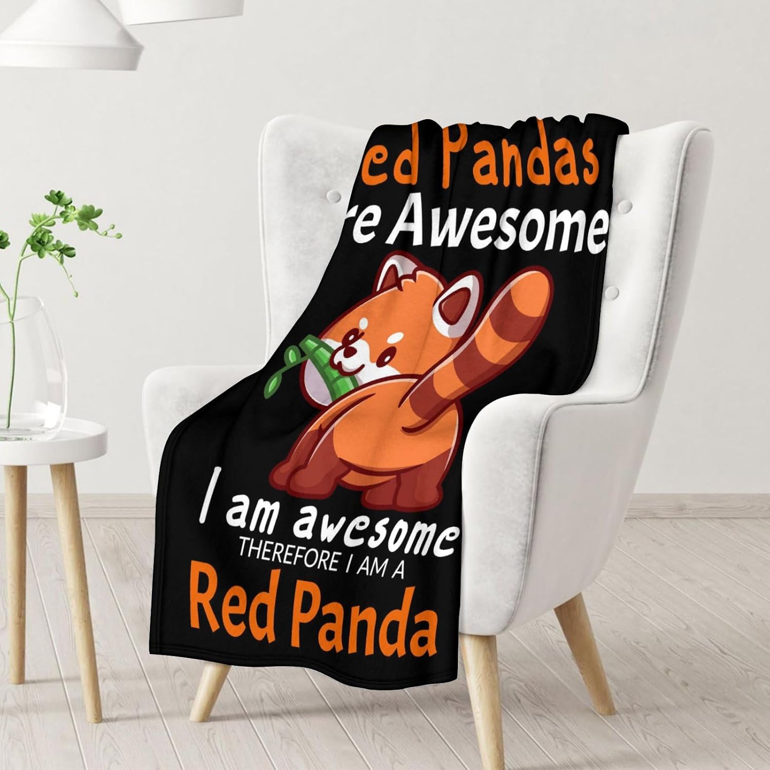 Manta de panda rojo para niños, suave, mullida y acogedora, manta de regazo de 30 x 40 pulgadas para sofá, oficina, mantas cálidas negras para regalo