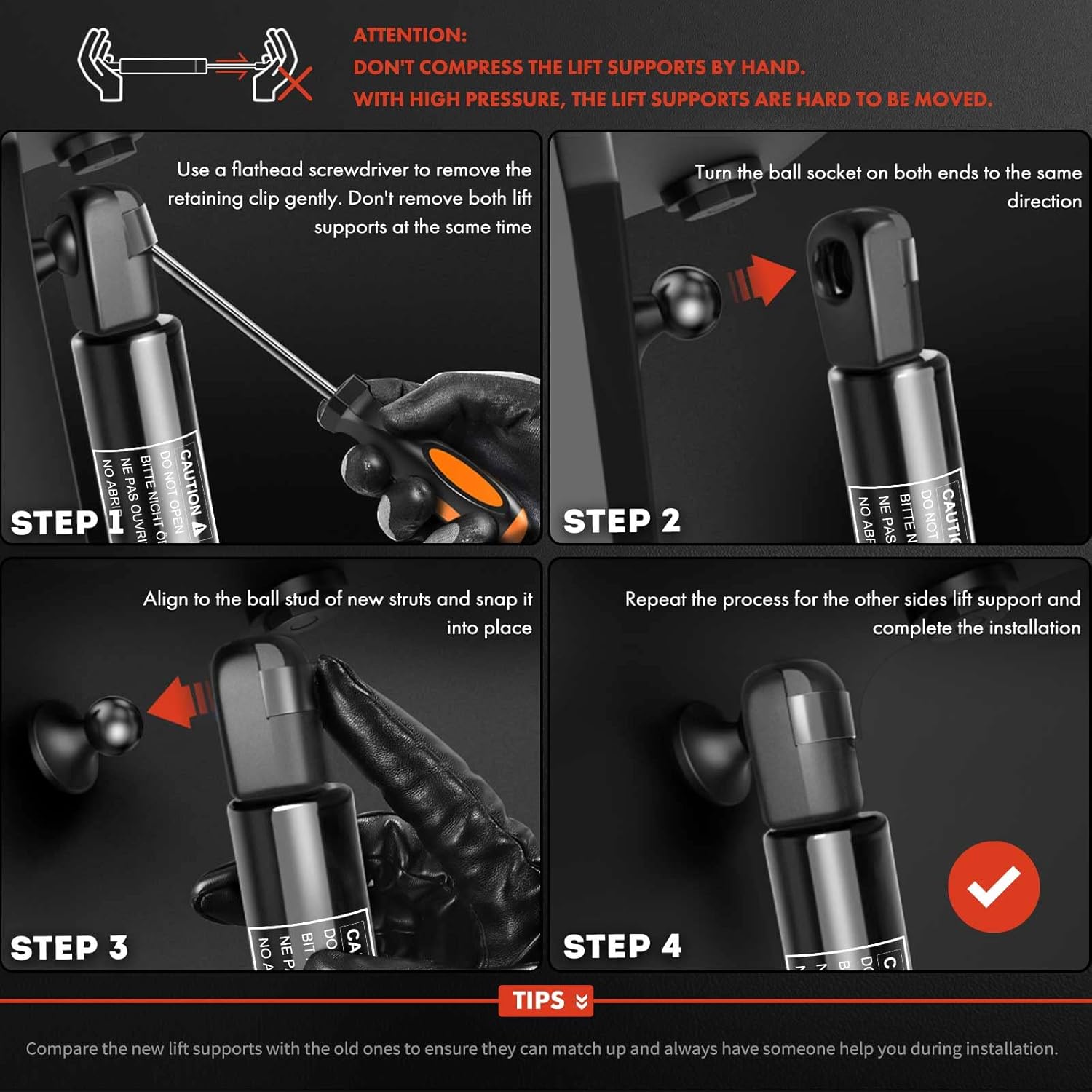 A-Premium Tapa de equipaje central trasera soporta amortiguadores compatibles con modelos Can-Am – Spyder RT, Spyder RT-S, pyder RT-S Roadster,