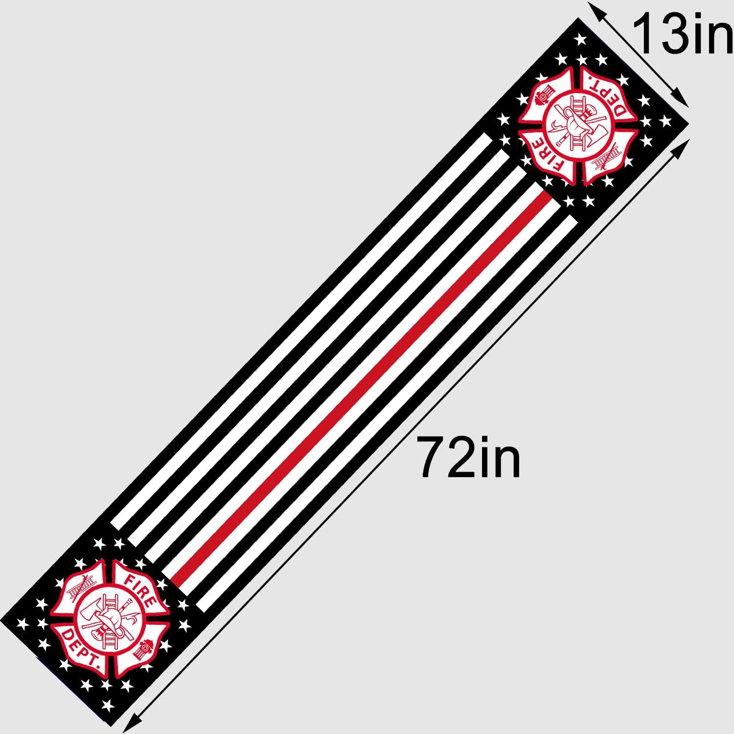 Camino de mesa con temática de bombero, mantel de cocina y comedor, para decoración de fiestas en interiores y exteriores, 13 x 72 pulgadas