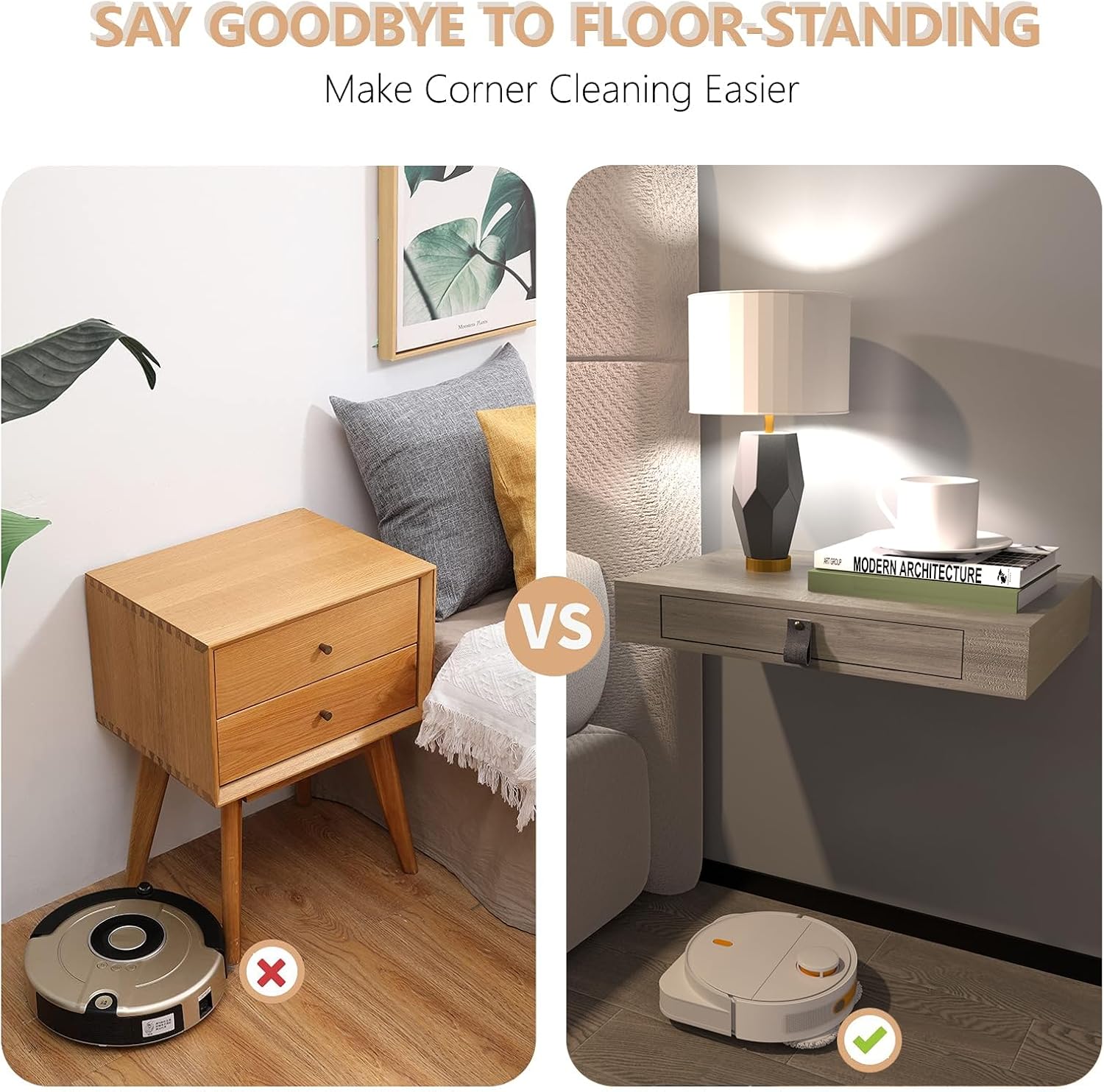 Juego de 2 estantes flotantes con cajón, mesita de noche flotante para dormitorio, estante de pared de 16 pulgadas, estante flotante con