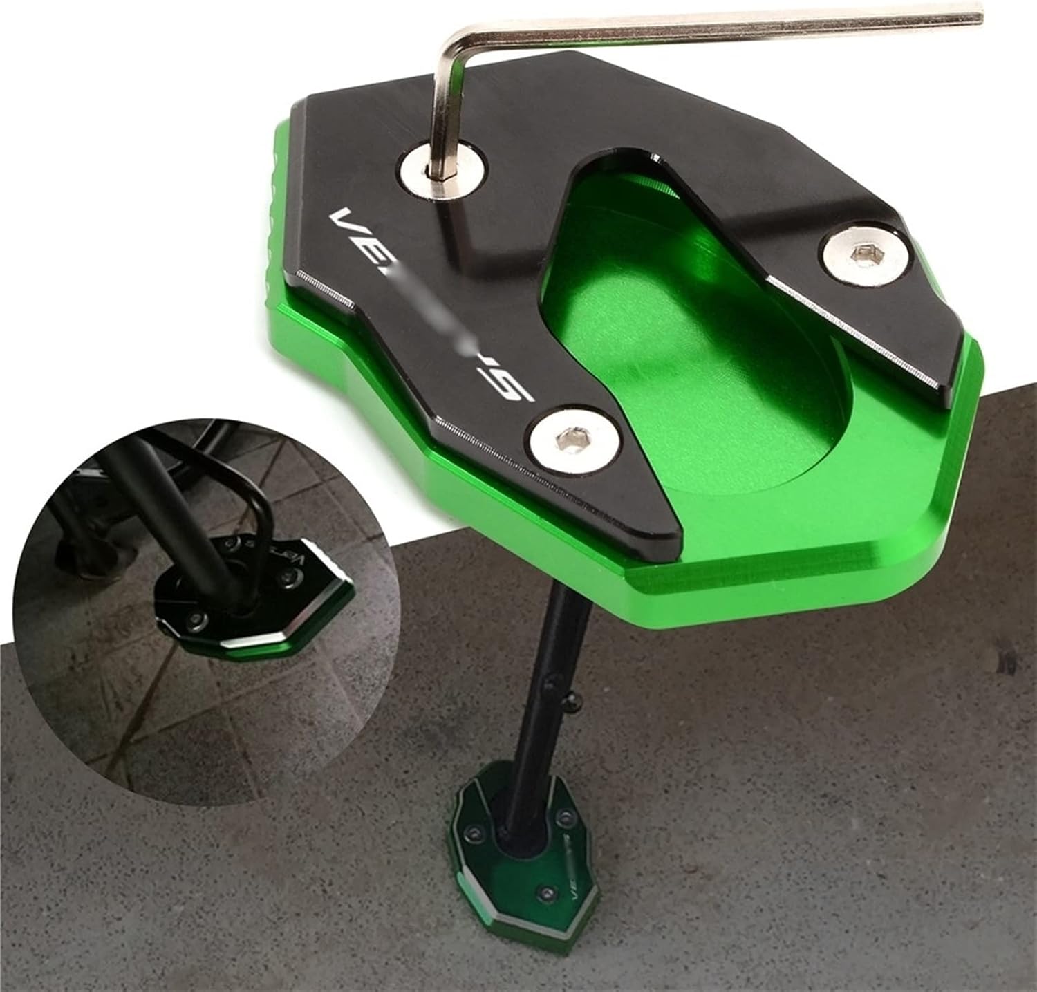 TOYOCC Tablero de extensión para Kawasaki para VERSYS 1000 SE para VERSYS X300 para VERSYS X250 motocicleta ampliar extensión Kickstand CNC soporte