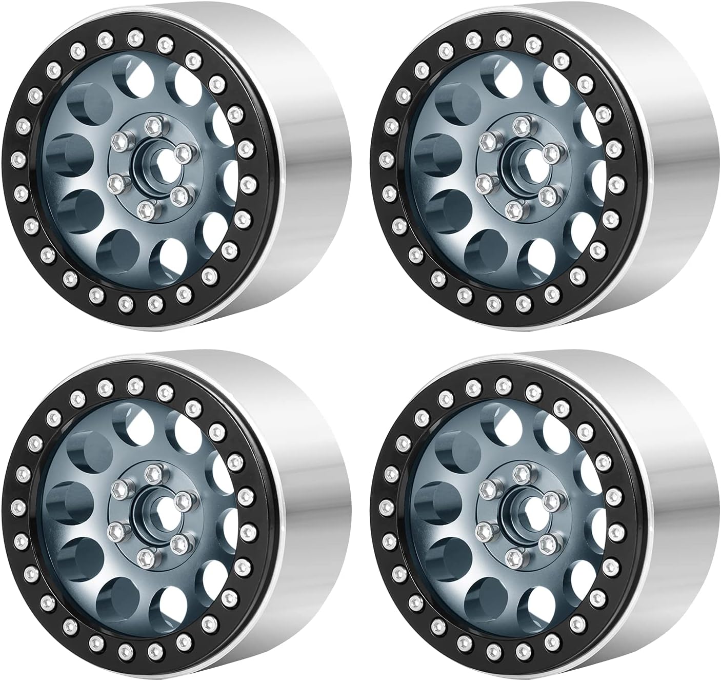 Benedict Harry – Llantas de aleación de aluminio de 2.2 pulgadas Beadlock para 110 RC Rock Crawler Car Axial Wraith RR10 SCX10 90046 YETI D90 CC01
