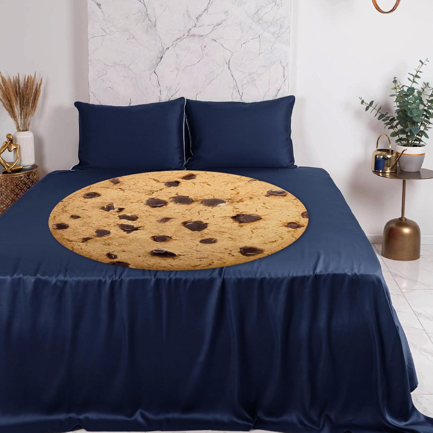 Manta de galletas para adultos y niños, suave y cómoda manta redonda de franela novedosa para ropa de cama, manta gigante de comida para regalos
