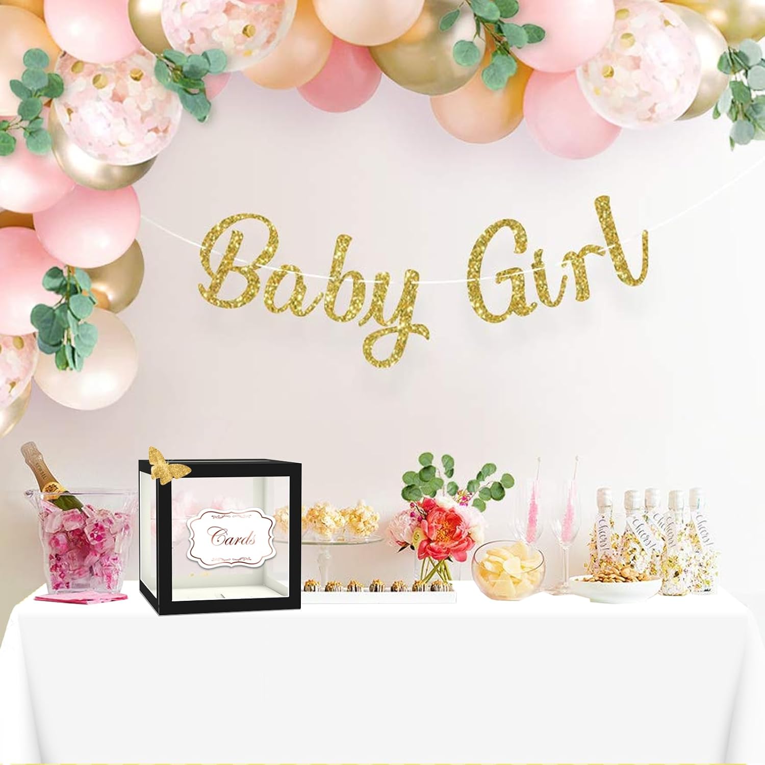 WNINK Caja de tarjeta negra para fiestas, caja de regalo negra de 8.7 pulgadas, caja de dinero para cumpleaños, boda, baby shower, jubilación,