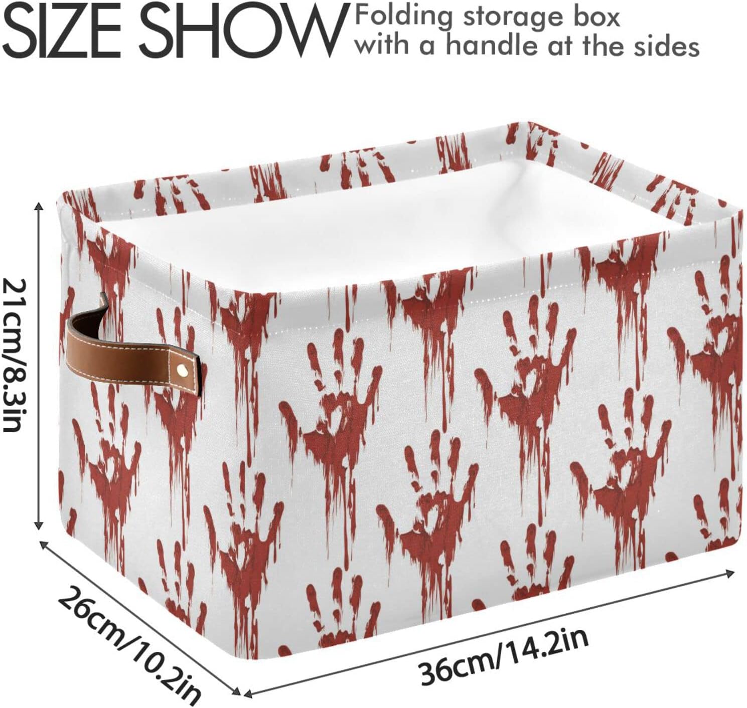 Cesta de almacenamiento grande para Halloween, diseño de zombi sangriento, plegable, organizador con asas para dormitorio, hogar, oficina