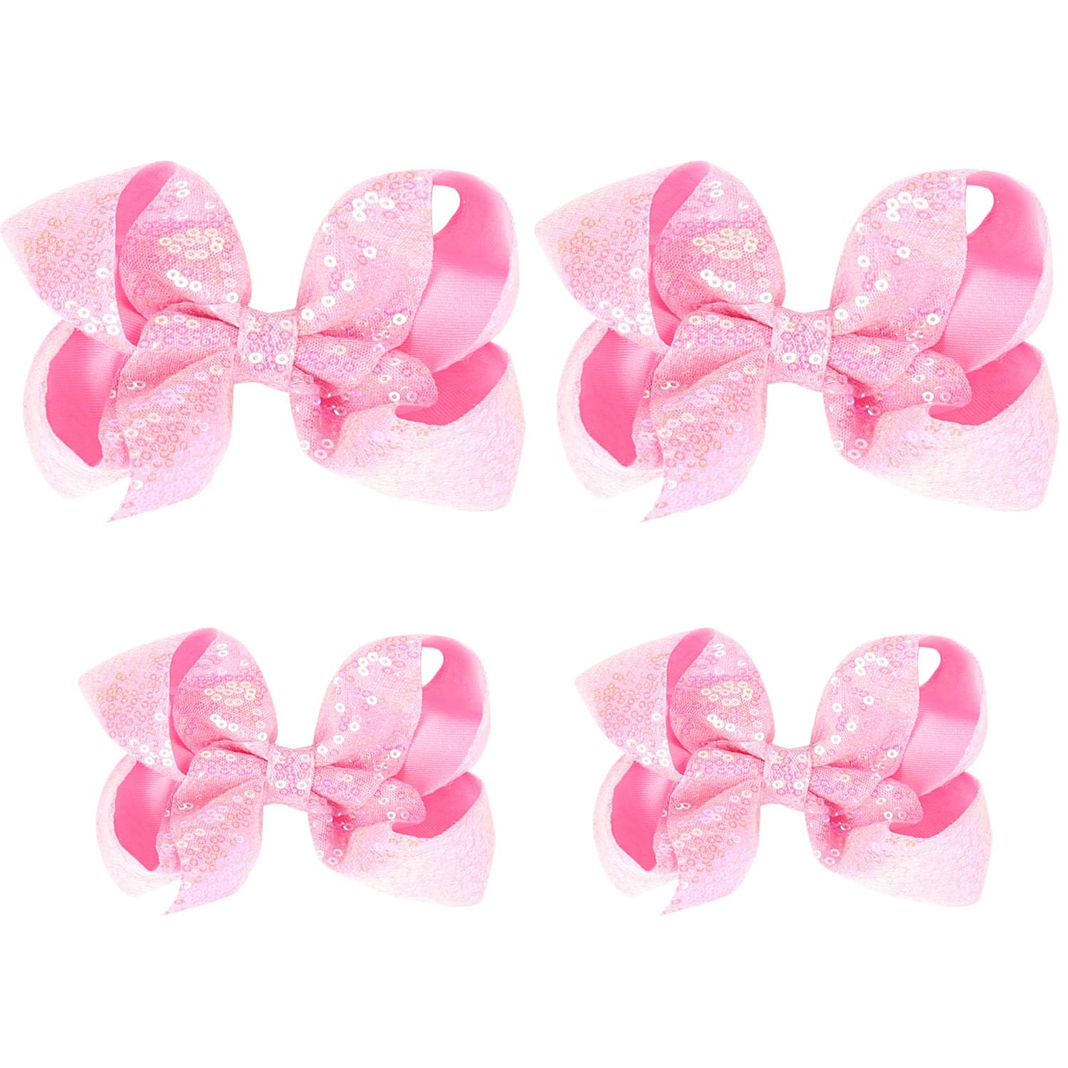 Lazos para el cabello de lentejuelas, 4 lazos con purpurina brillante con pinza para el pelo de cocodrilo para niñas pequeñas, niños y adolescentes,