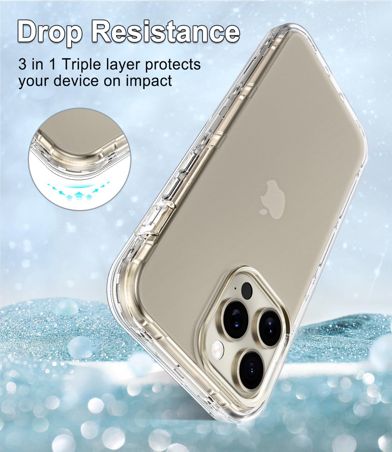 Btscase Funda para iPhone 15 Pro de 6.1 pulgadas (2023), patrón de mármol 3 en 1, resistente a prueba de golpes, cuerpo completo, policarbonato