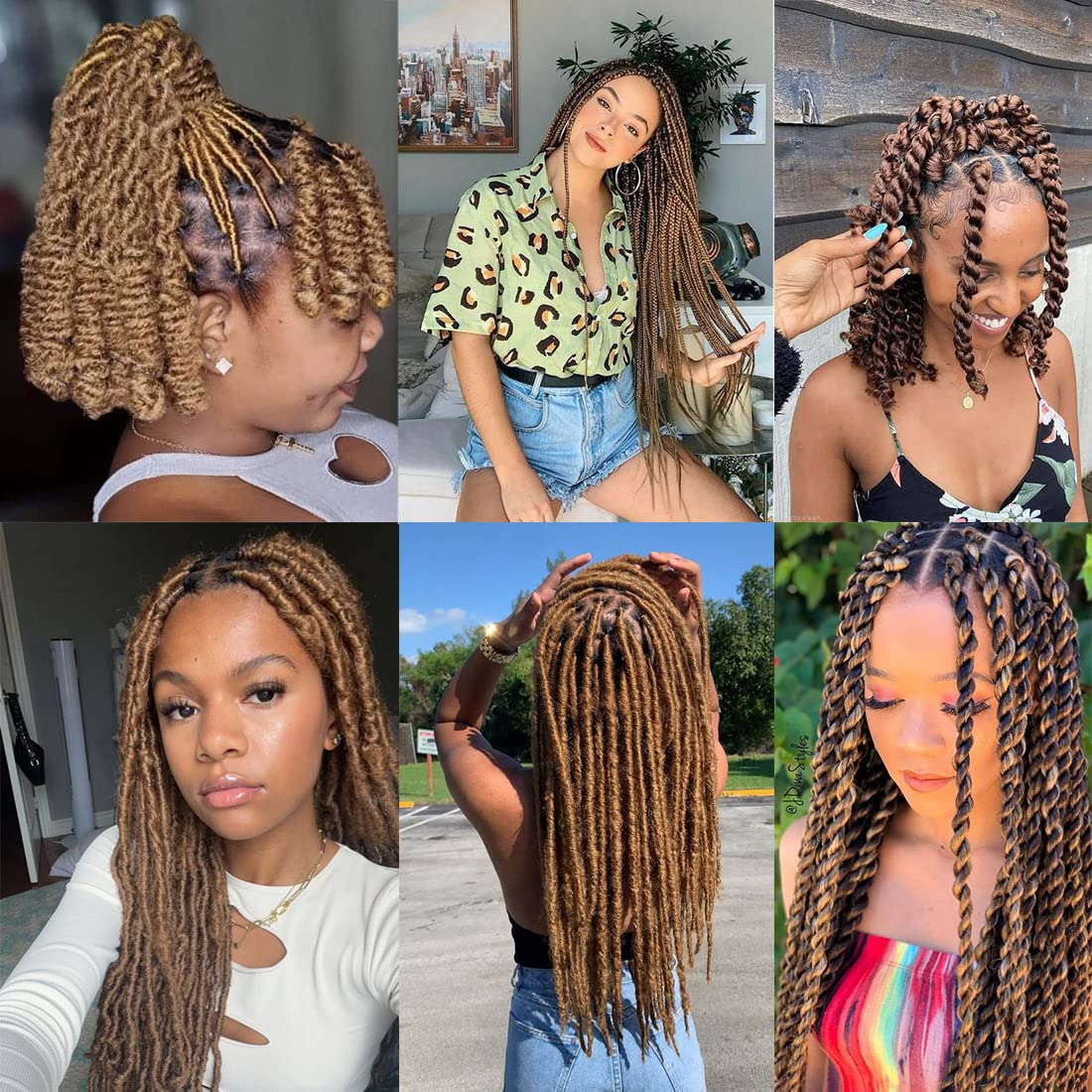 COOKOO 4 rollos de hilo acrílico de lana brasileña para cabello de ganchillo africano, trenzas sengalesas, trenzas jumbo, trenzas de pelo sintético,