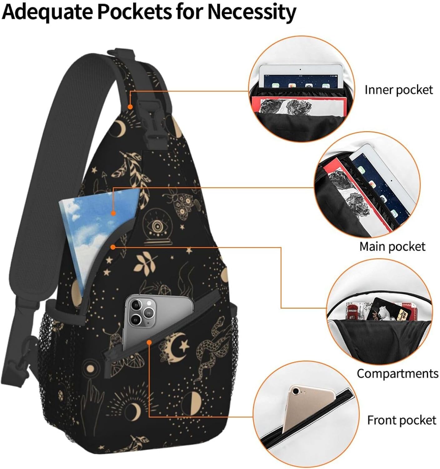 IRIHISKY Mochila cruzada para hombres y mujeres, mochila cruzada casual para senderismo, viajes, deportes, correr, bolsa de pecho
