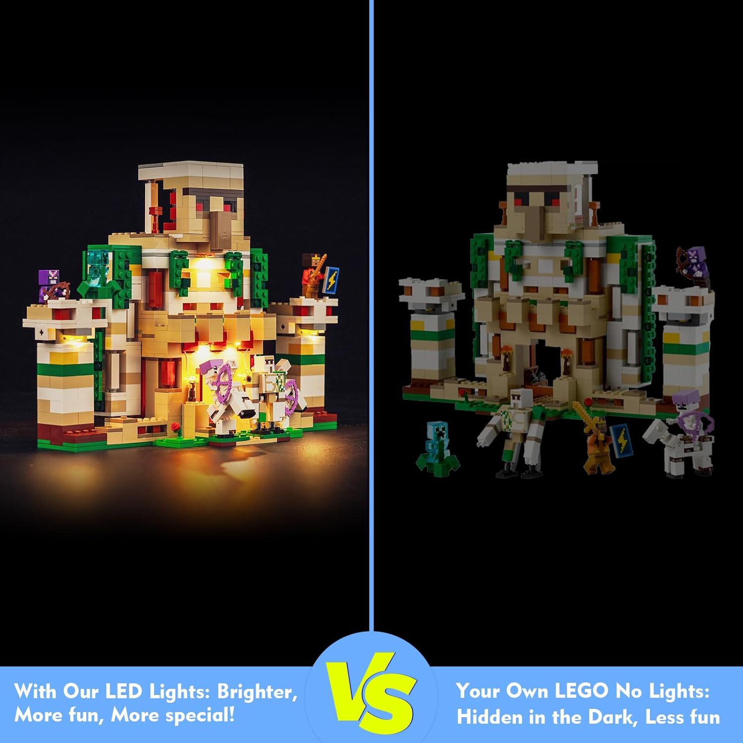 Kit de luces LED para Lego The Iron Golem Fortress 21250, 2023, juego de iluminación creativa, accesorios compatibles con Lego 21250 (solo luces,