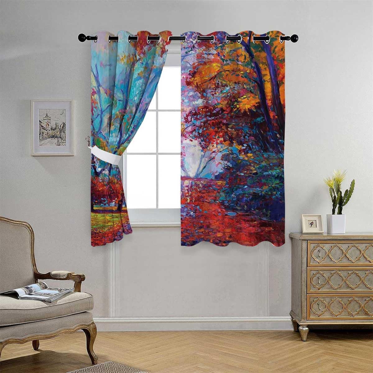 YANFENQI Cortinas para Habitacion Cortinas para Habitacion – Cortinas opacas para puerta de vidrio, material opaco de 63 pulgadas de ancho por 63
