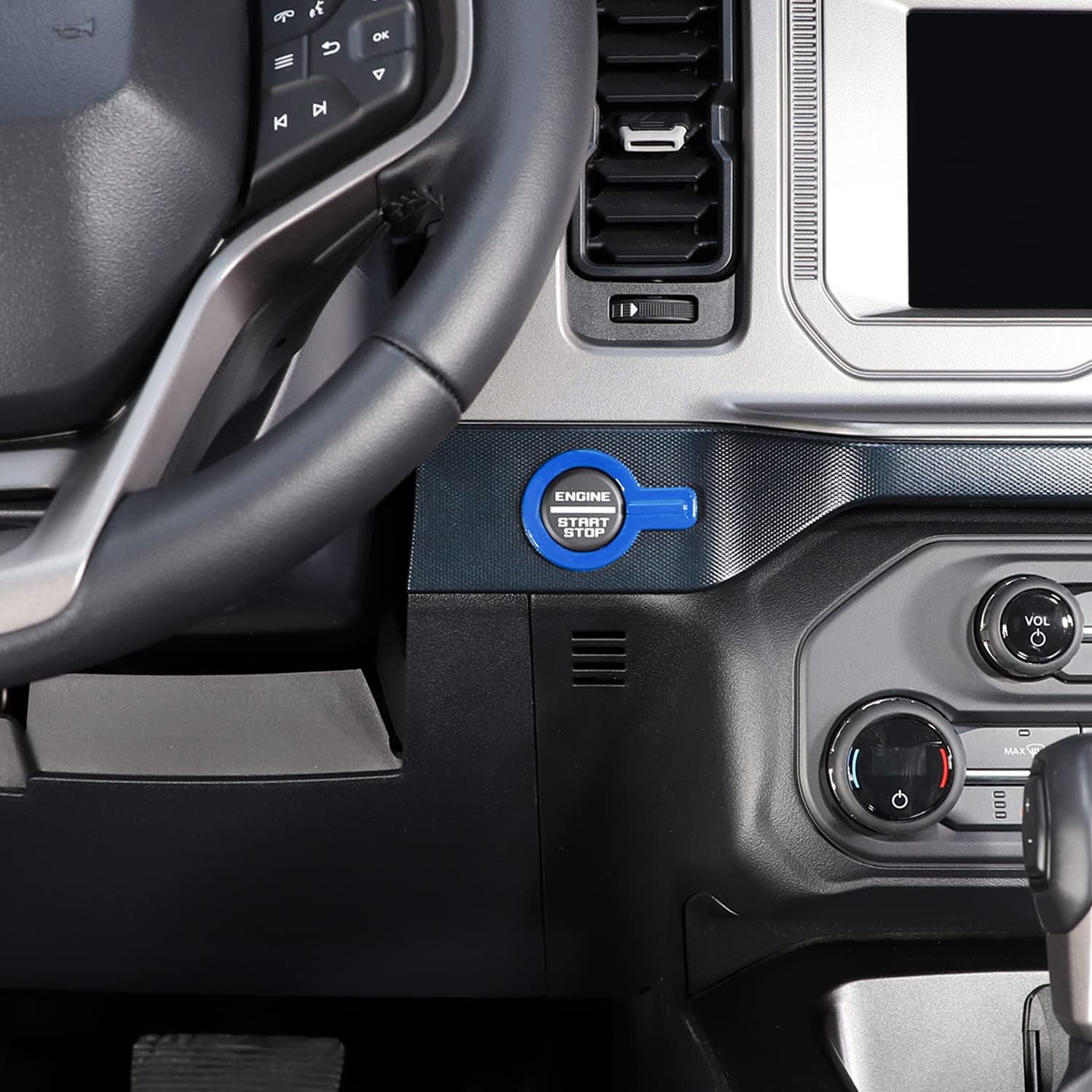 Compatible con Ford Bronco – Cubierta de anillo de botón de arranque del motor de consola central compatible con Ford Bronco 2021 2022 2023 2024 2 2