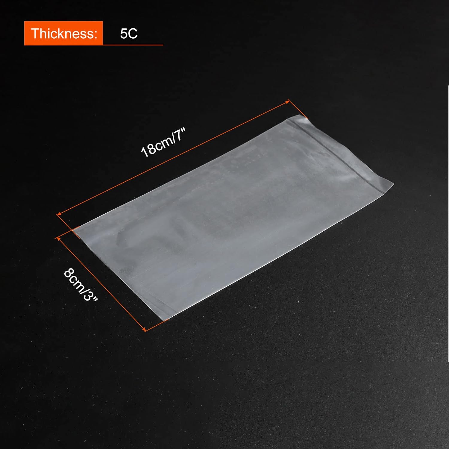 PATIKIL Bolsas de polietileno abiertas planas transparentes de plástico PE de 2 mil 3 x 7 pulgadas para hardware, coleccionables, joyas, tarjetas,
