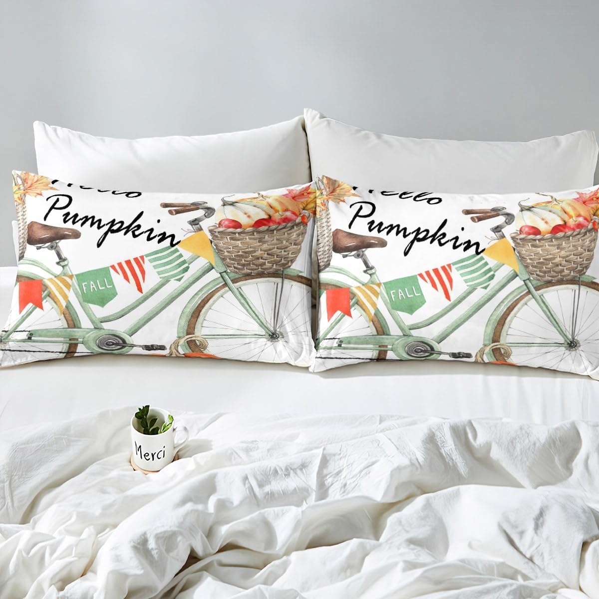 Juego de ropa de cama de otoño para niñas y niños, tamaño matrimonial, juego de funda de edredón de Acción de Gracias, decoración de habitación,