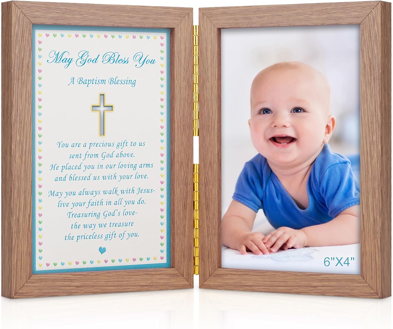 Marco de fotos de bautismo para bebés, marco de fotos de bautismo para niños, marco de recuerdo de bautizo, regalos de bautismo de bebé, capacidad