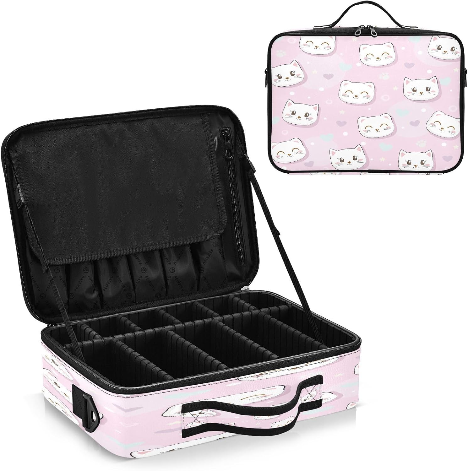 Pretty Kittens Cats Pink Sweet cosmetic bag toiletry bags for traveling toiletry bag with compartments makeup travel bags for women bolso para