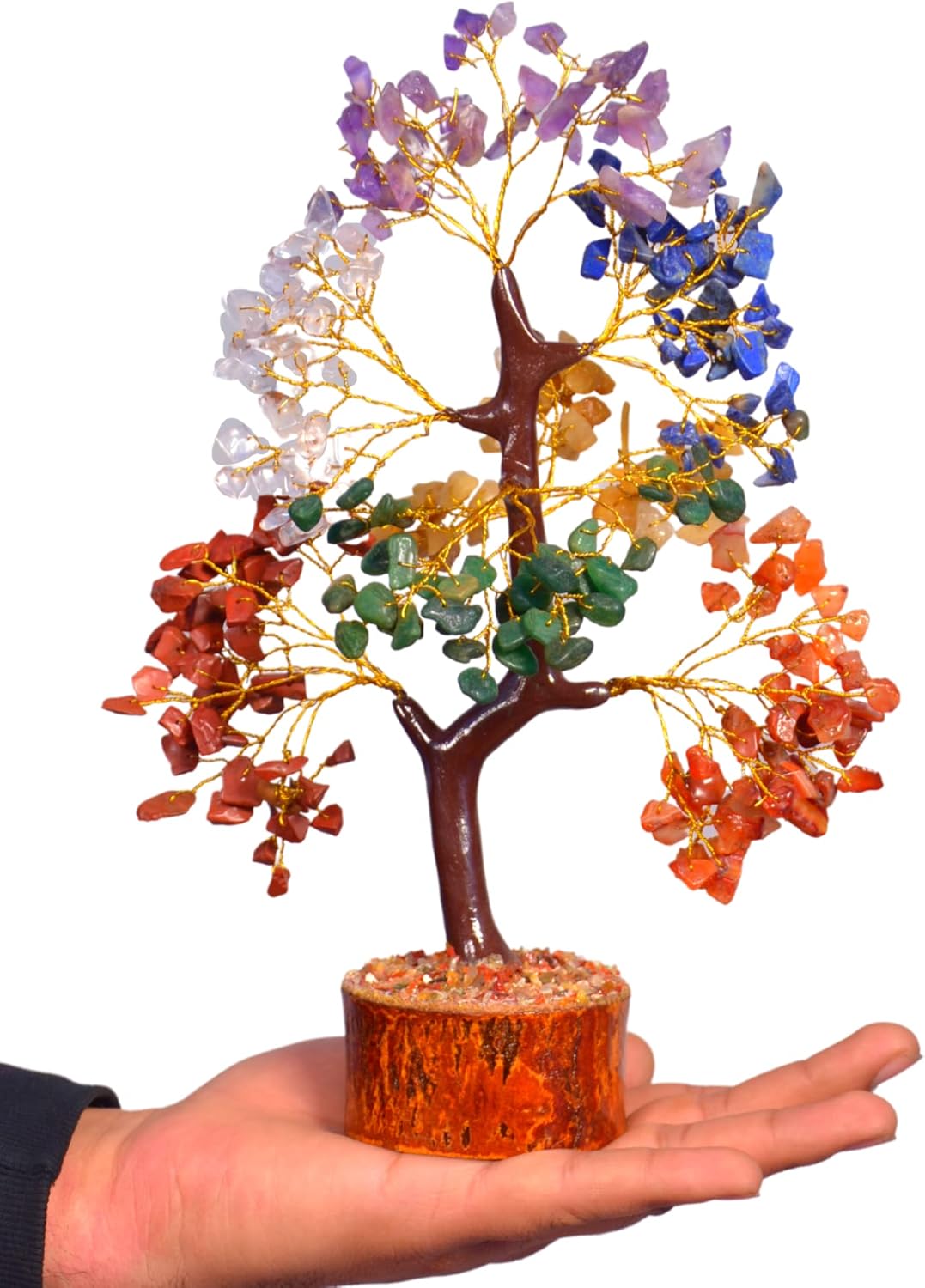 Combo de árbol de siete chakras, colgante de árbol de la vida y colgante de orgón de 7 chakras, árbol de cristal para energía positiva, bonsái de