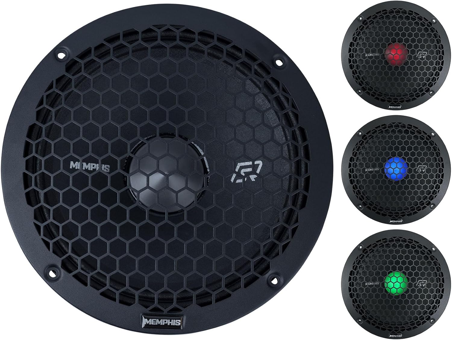 Memphis Audio SRXP10V2 SRX Pro 10″ 500w 4 ohmios Altavoz de coche de rango medio con LED Midbass