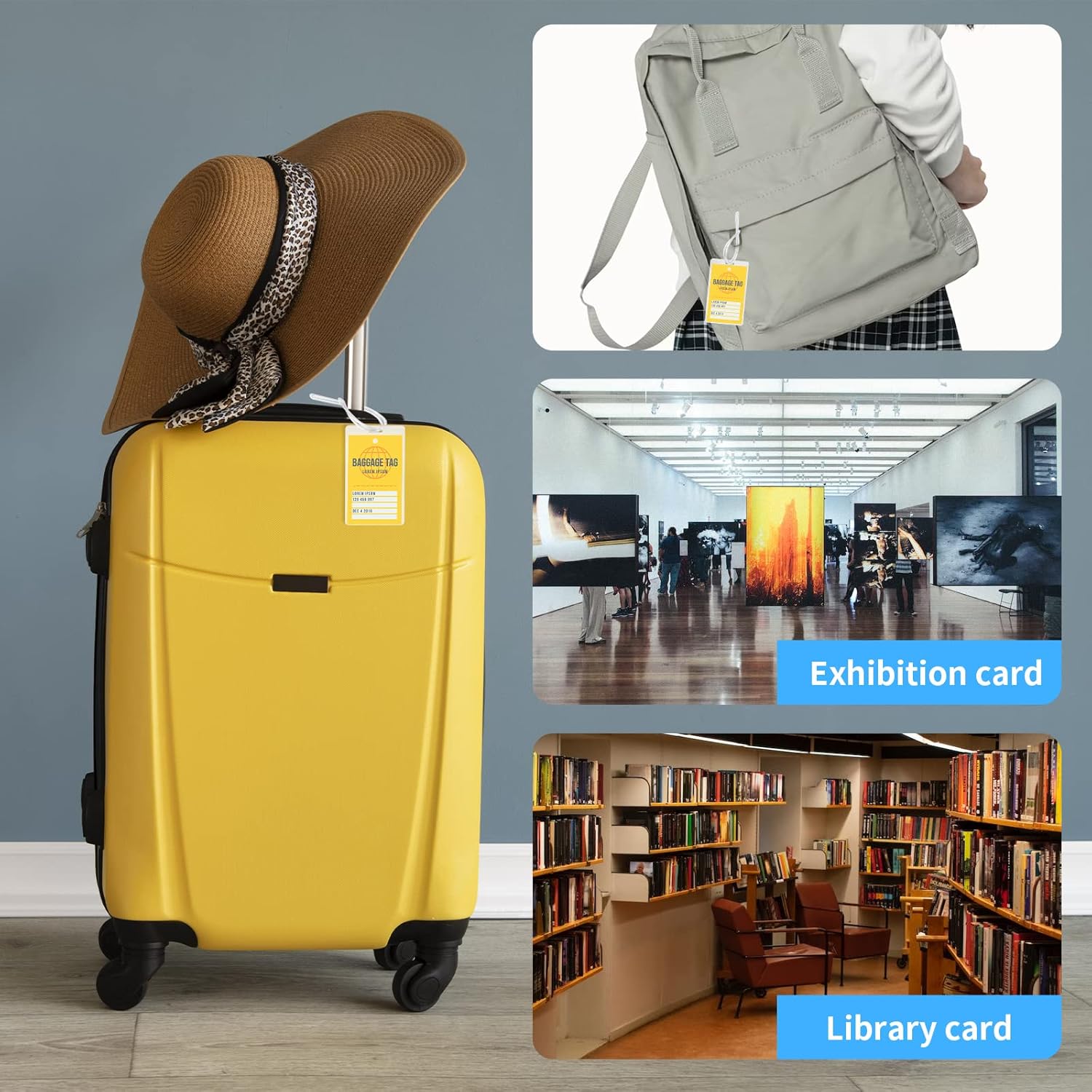 100 bolsas laminadoras de etiquetas de equipaje de 7 mil, 2 12 pulgadas x 4 14 pulgadas, con agujero de ranura, bolsa térmica para laminado, kit de