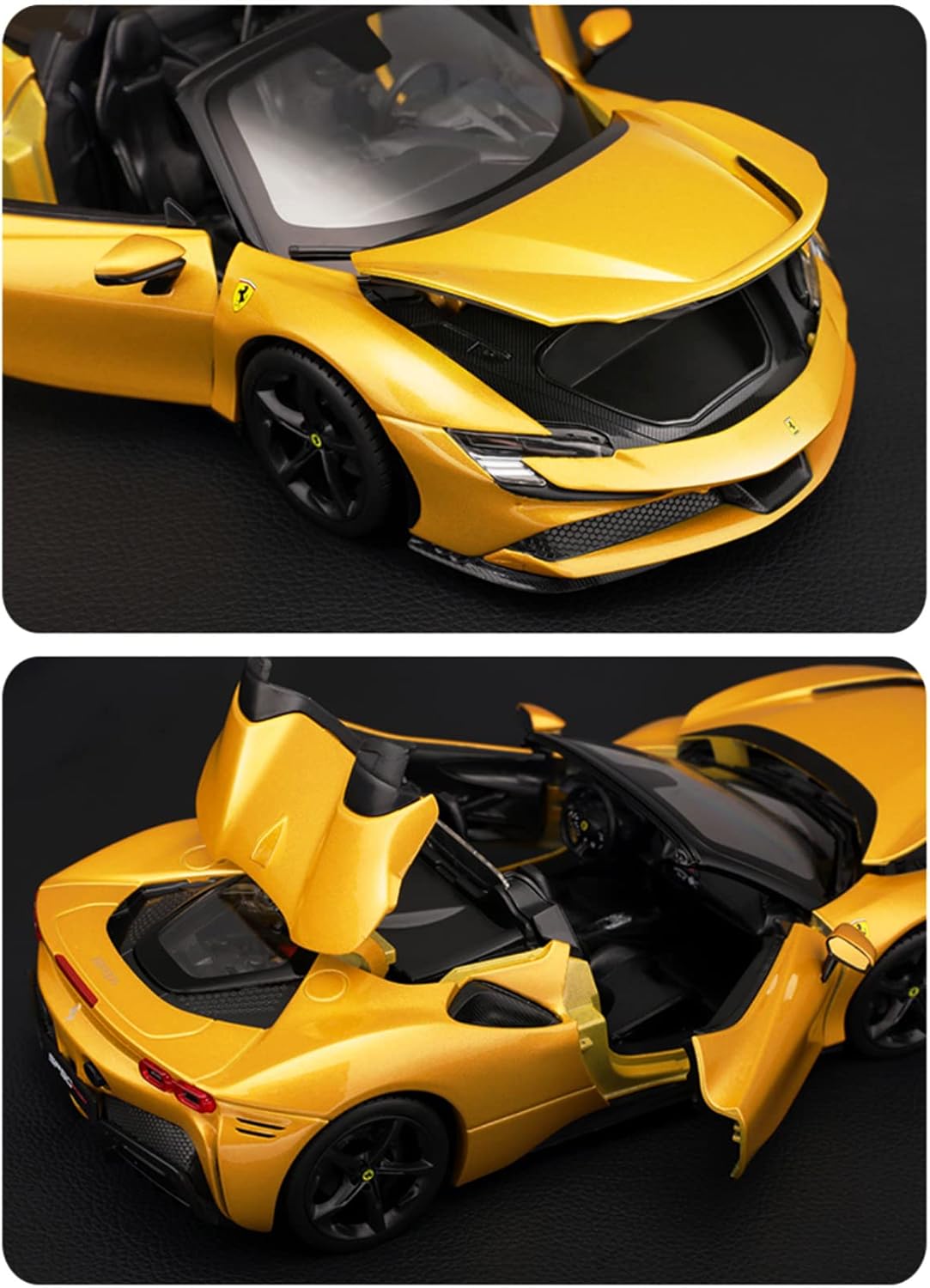 118 Bburago 2022 SF90 Spider Coche de simulación convertible Vehículos fundidos a presión estática Modelo coleccionable Juguetes de coche