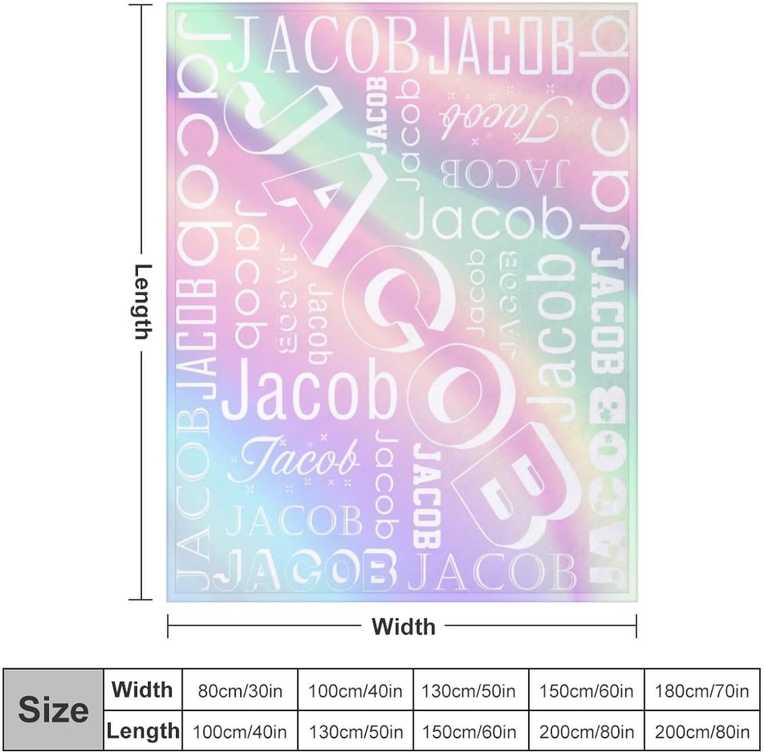 Oplamigy Manta personalizada con nombre para adultos y niños, mantas de bebé personalizadas para niños y niñas, manta personalizada con nombre,