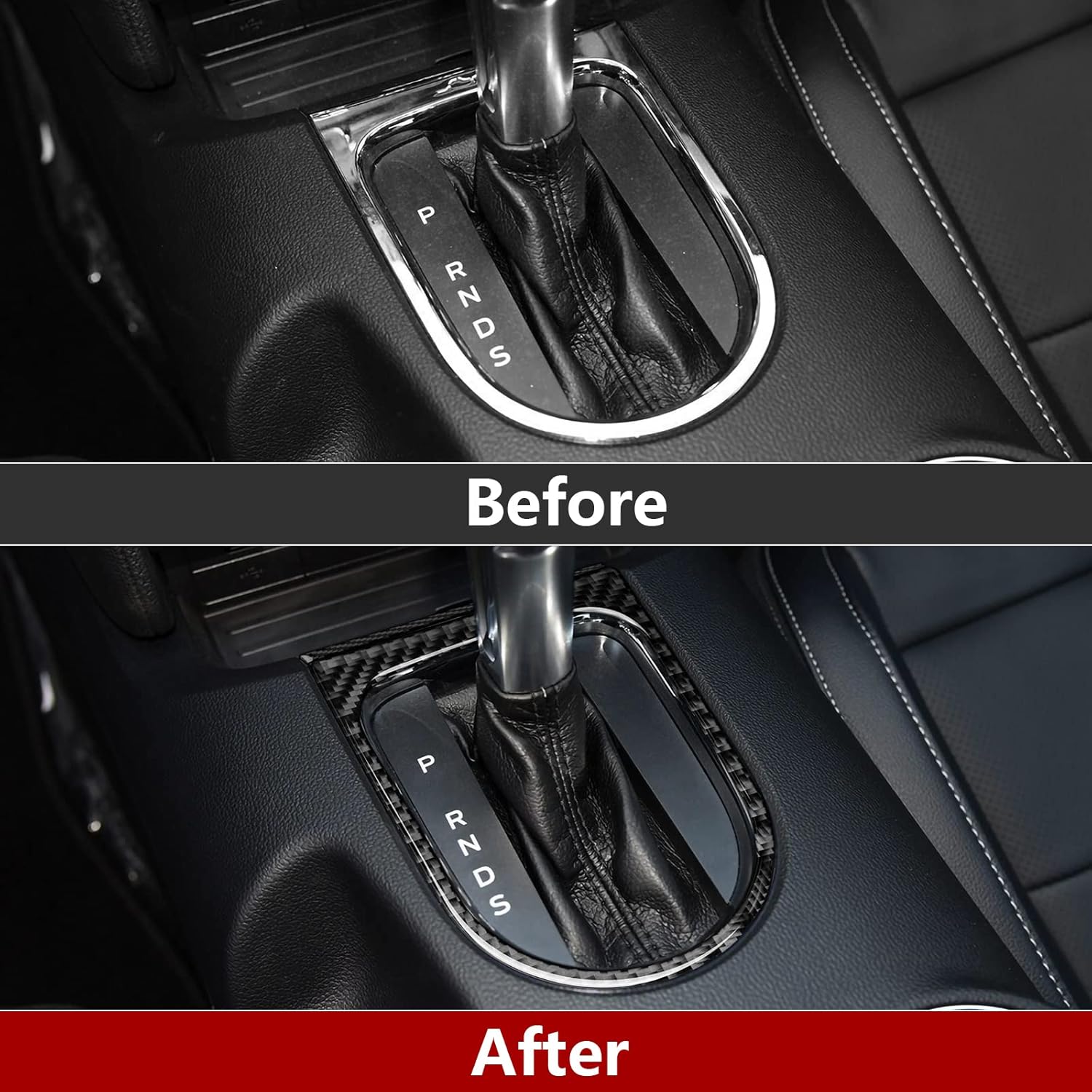 Adhesivo de panel de engranajes de fibra de carbono para Ford Mustang 2015 2016 2017 2018 2019 2020 2021 2022 2023