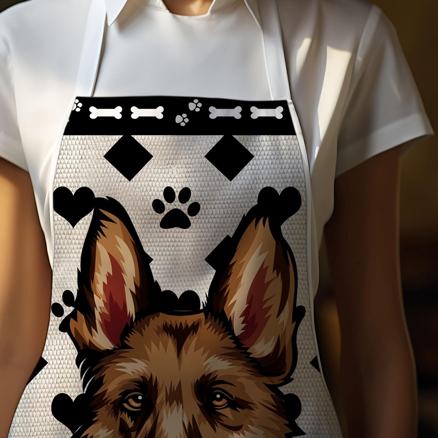 MALIHONG Delantal de lunares de perro personalizado lindo perro salchicha