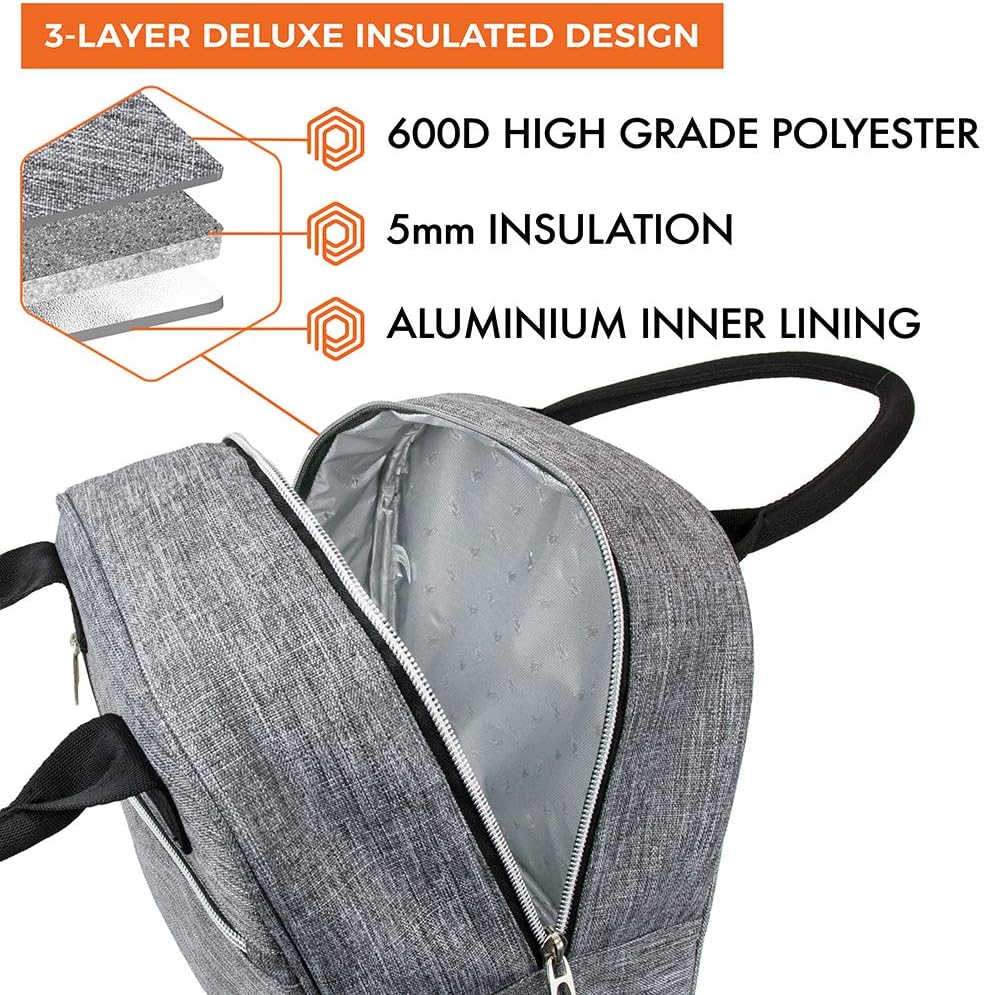 Opux Bolsa de almuerzo para mujer, bolsa térmica para almuerzo, para mujer, niña. Mediana, reutilizable, suave, para escuela, trabajo, oficina