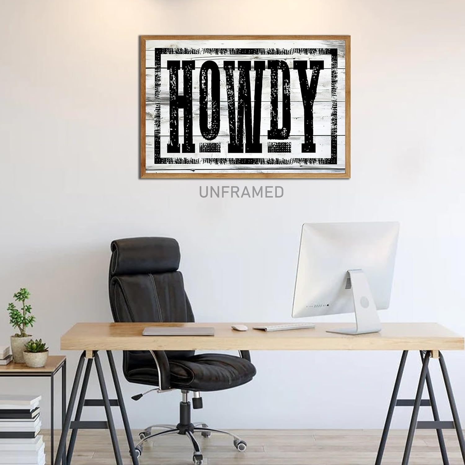 Howdy – Póster de pared occidental en blanco y negro, decoración de pared de howdy occidental, impresiones de póster de vaquero, arte minimalista,