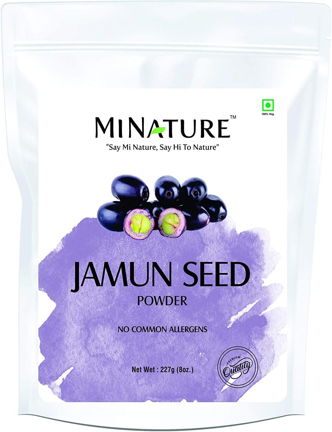 Polvo de semillas de jamun (Eugenia Jambolana) de mi Nature  8.01 oz (8 onzas)  Suplemento de hierbas  Mejora la digestión