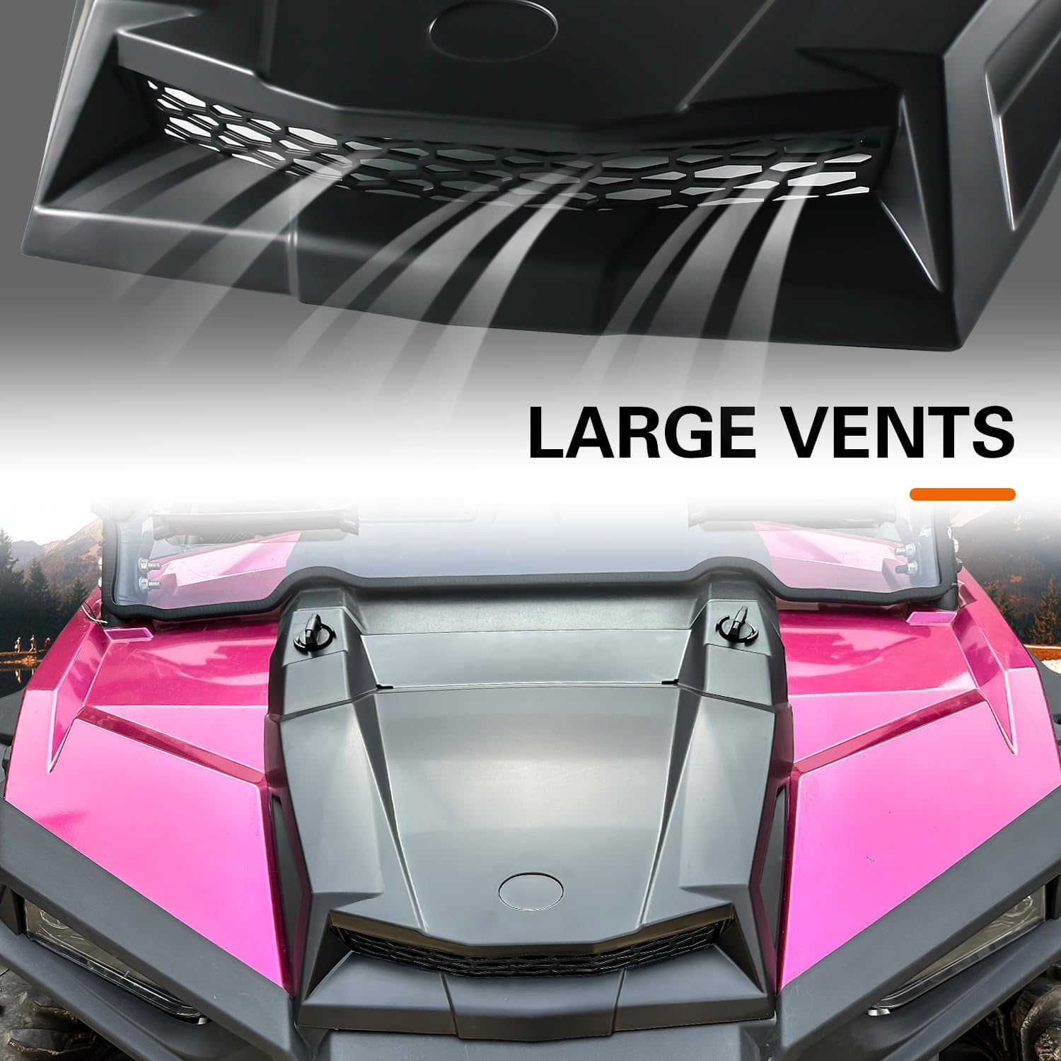 Turbo Hood para RZR XP 1000 14-18, ventilación de entrada de aire negra compatible con Polaris RZR XP Trail S 900 1000 S 2014-2018 Accesorios de
