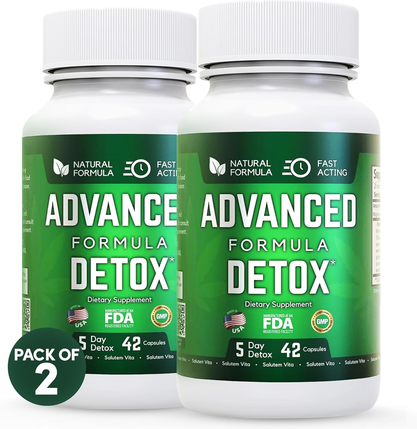 Salutem Vita Advanced Formula Detox – Desintoxica y renueva tu suplemento dietético definitivo para la limpieza total del cuerpo – Suplemento para