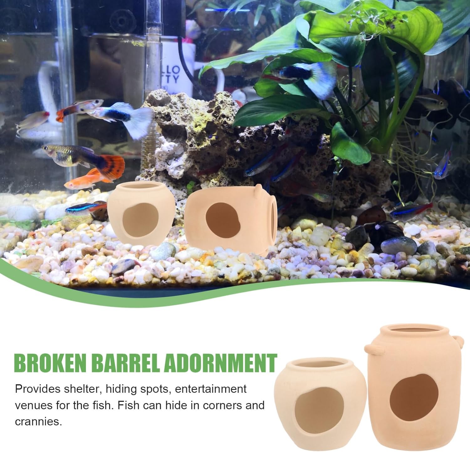 Ipetboom Decoración de acuario cueva de peces refugio adornos bajo el agua escondite lugar cueva de peces acuario cueva de camarones cuevas para