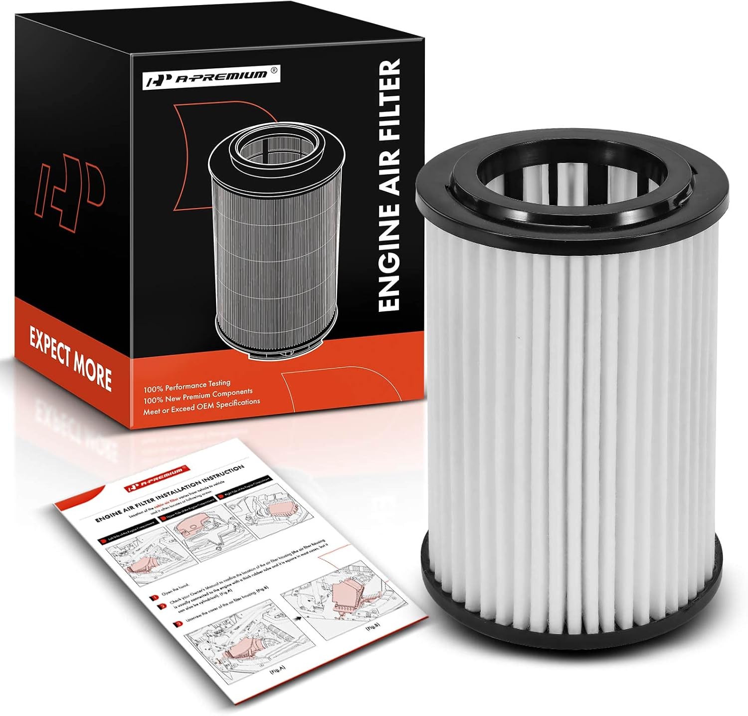 A-Premium Filtro de aire de motor compatible con Hyundai Veloster N 2019-2022, Kona N 2022-2023, L4 2.0L turboalimentado