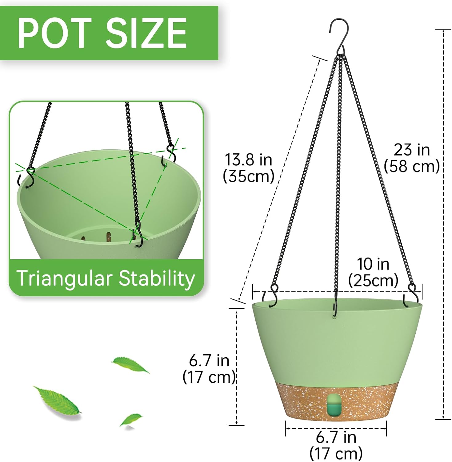 ZMTECH Juego de 2 macetas colgantes para plantas de interior, macetas colgantes de riego automático para plantas colgantes para plantas colgantes al