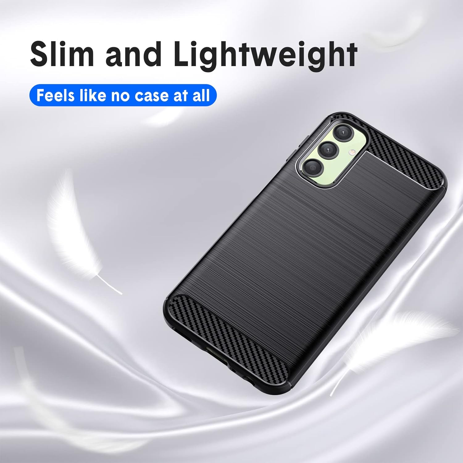 Funda compatible con Samsung Galaxy A24 4G, TPU flexible textura cepillada antideslizante a prueba de golpes, protección militar a prueba de golpes,