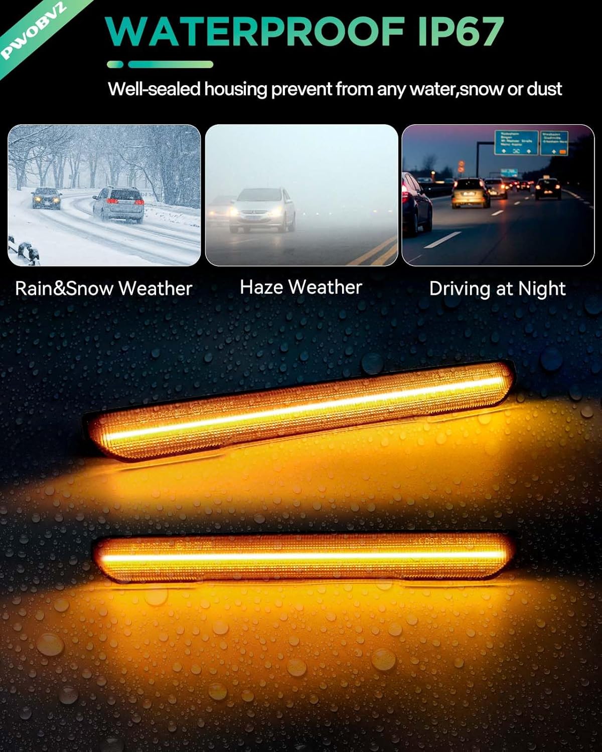 PWOBVZ Luz de marcador lateral LED ámbar con lente ahumada para camioneta GMC Sierra 2500HD 3500HD 2020 2021 2022 2023 2024, lámpara de posición de