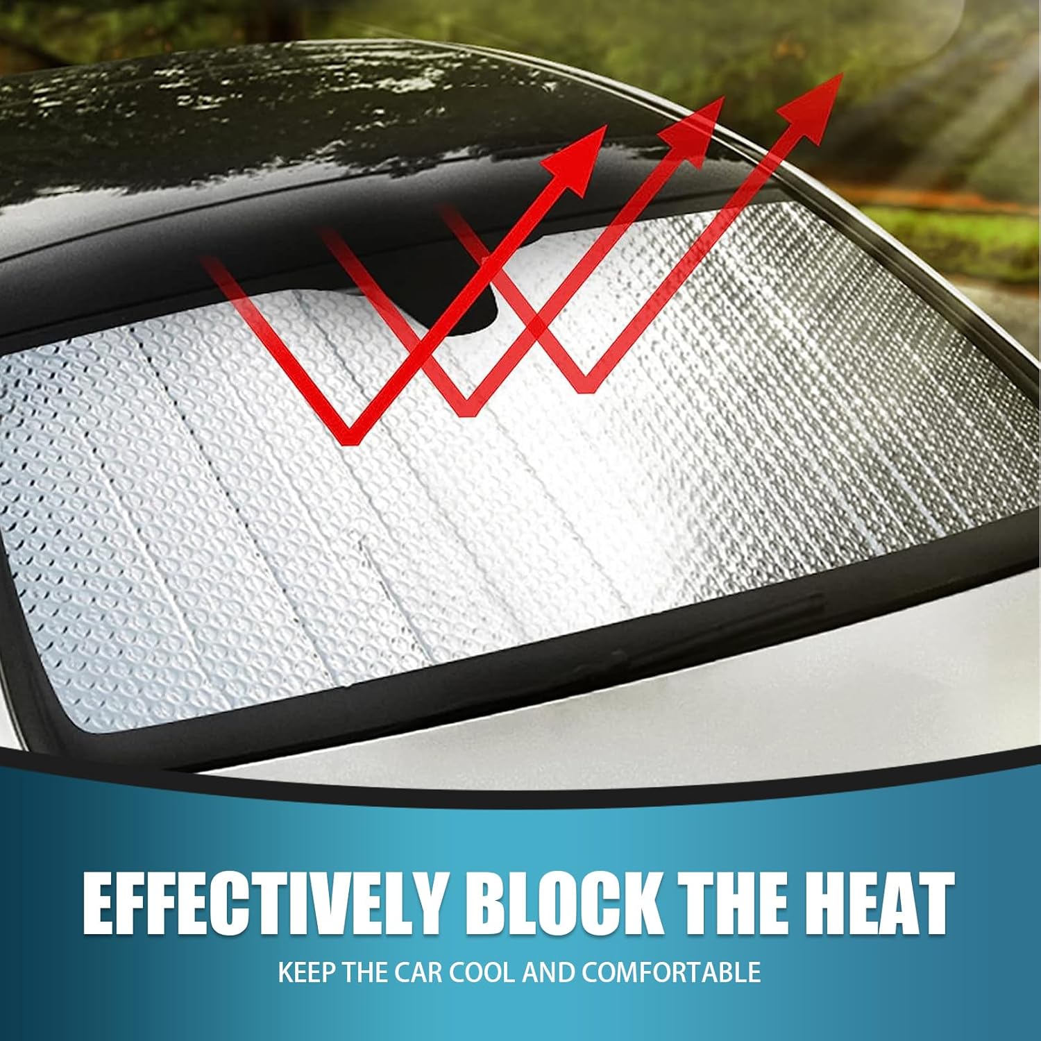 1 parasol para parabrisas de automóvil, protector de envejecimiento interior de 55.1 x 27.5 pulgadas, protector de envejecimiento de tablero de