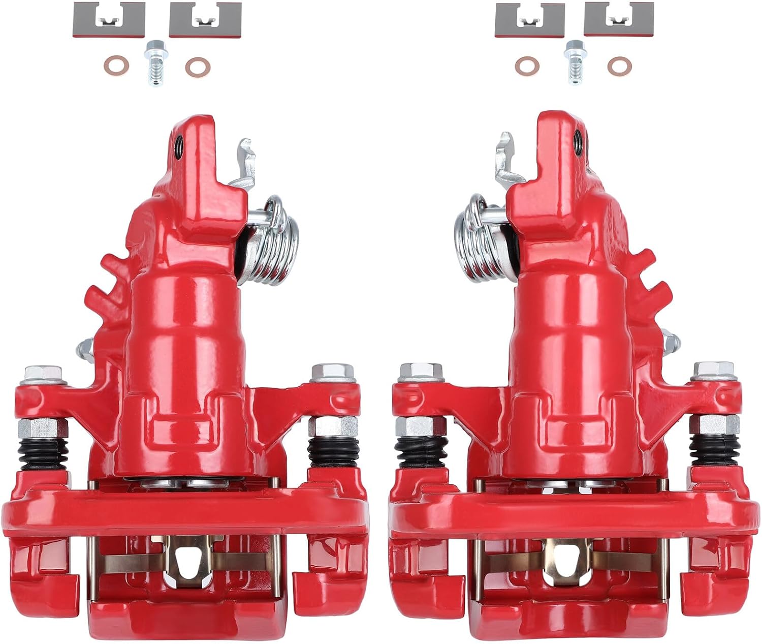 SCITOO Pinzas de freno traseras izquierdas+derecha con soporte 19-B2068 19-B2069 rojo compatible para Acura TSX 2004-2008 para Honda para Accord