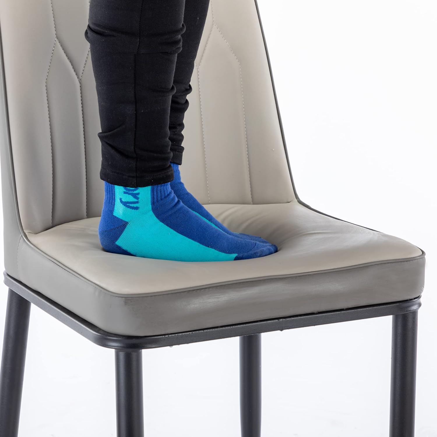 Juego de 4 sillas de comedor, tapizadas de poliuretano, con superficie impermeable y patas de metal para comedor, dormitorio, cocina, restaurante,