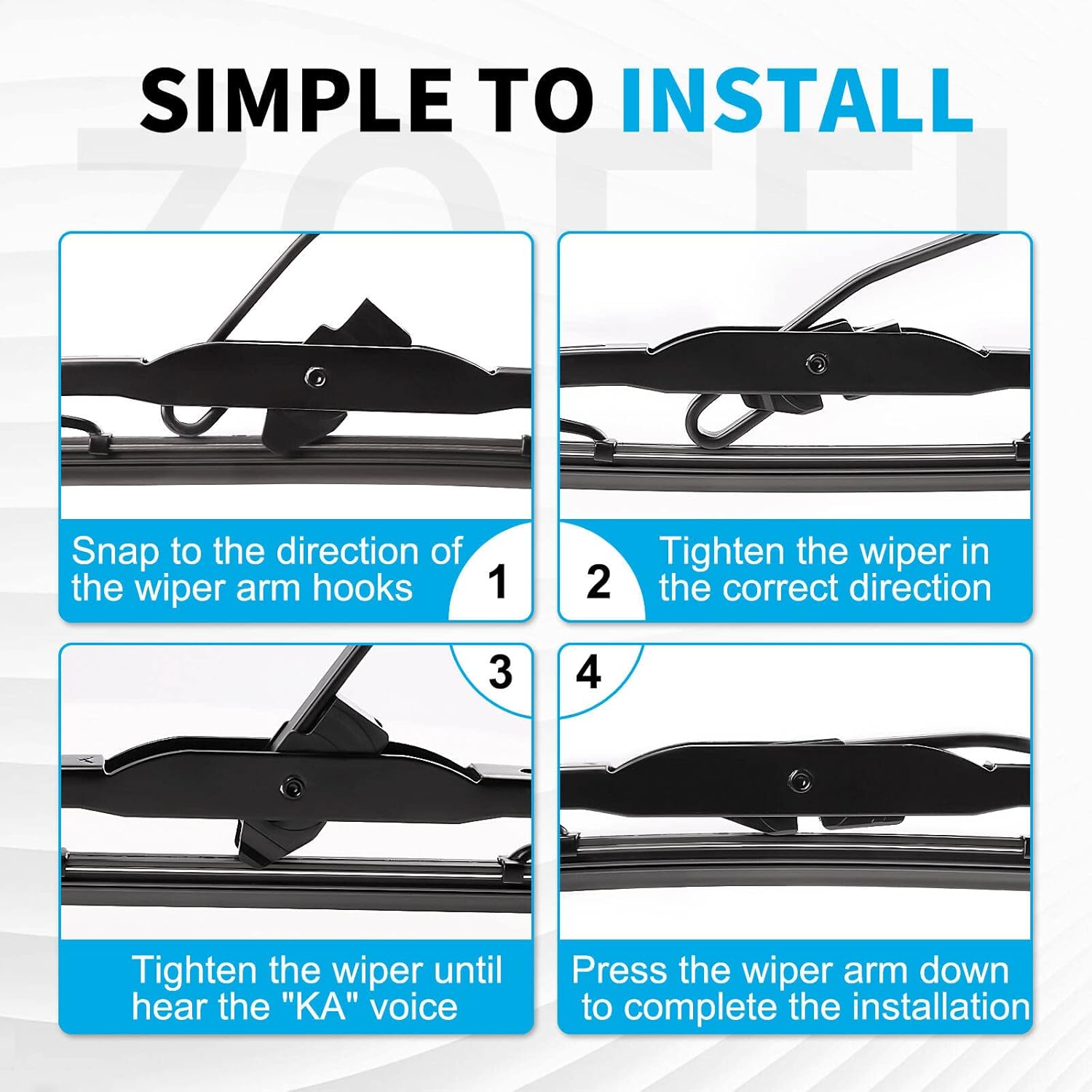 ZOFFI Escobillas de repuesto para Ram ProMaster 2500 2014-2016, 26 + 22 pulgadas, con gancho UJ para todas las estaciones, repuesto de equipo