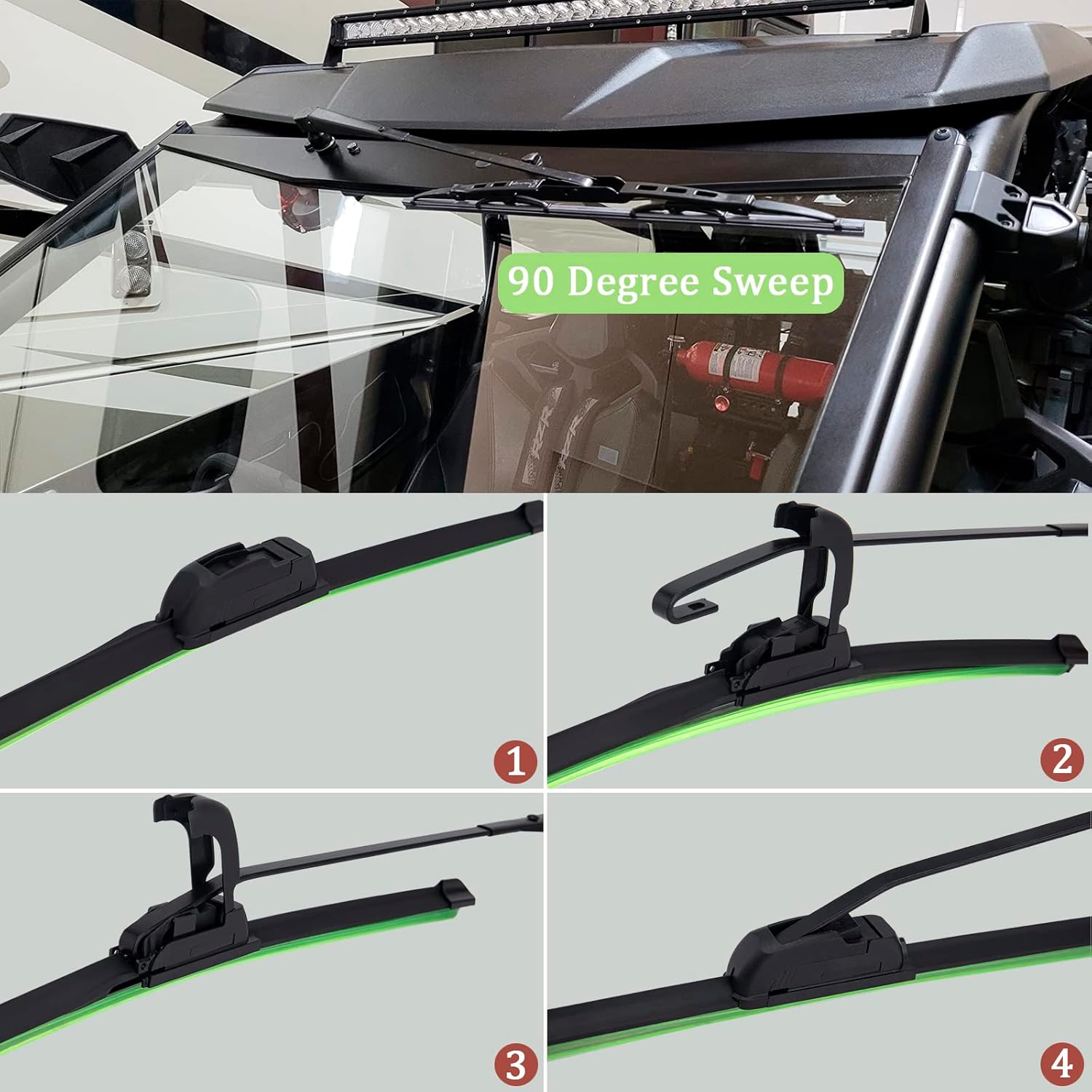Kit de limpiaparabrisas eléctrico UTV, kit de motor de limpiaparabrisas universal, kit de limpiaparabrisas eléctrico de 12 V para UTV carrito de