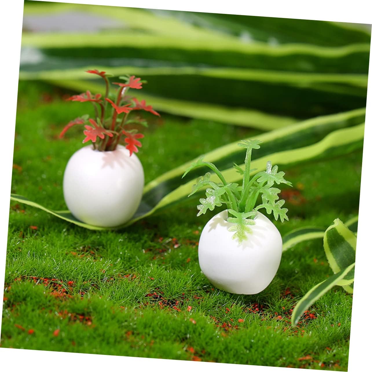 NOLITOY 12 piezas de mini plantas en maceta, accesorios para casa de muñecas en miniatura, planta bonsái en miniatura, maceta pequeña modelo bonsái,