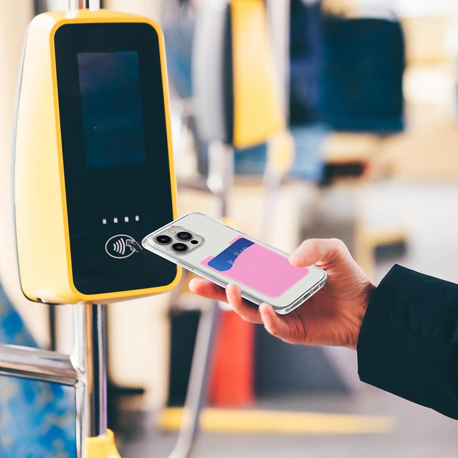 Paquete de 5 carteras para teléfono, tarjetero de silicona para la parte posterior del teléfono, fundas para tarjetas de crédito, bolsillo para
