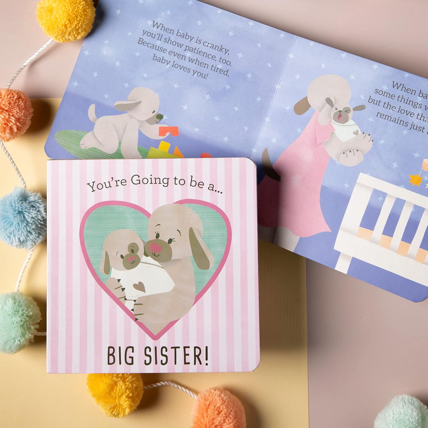 DEMDACO Going to Be A Sister – Libro de cartón duro para niños, color rosa y blanco, 6 x 6 pulgadas