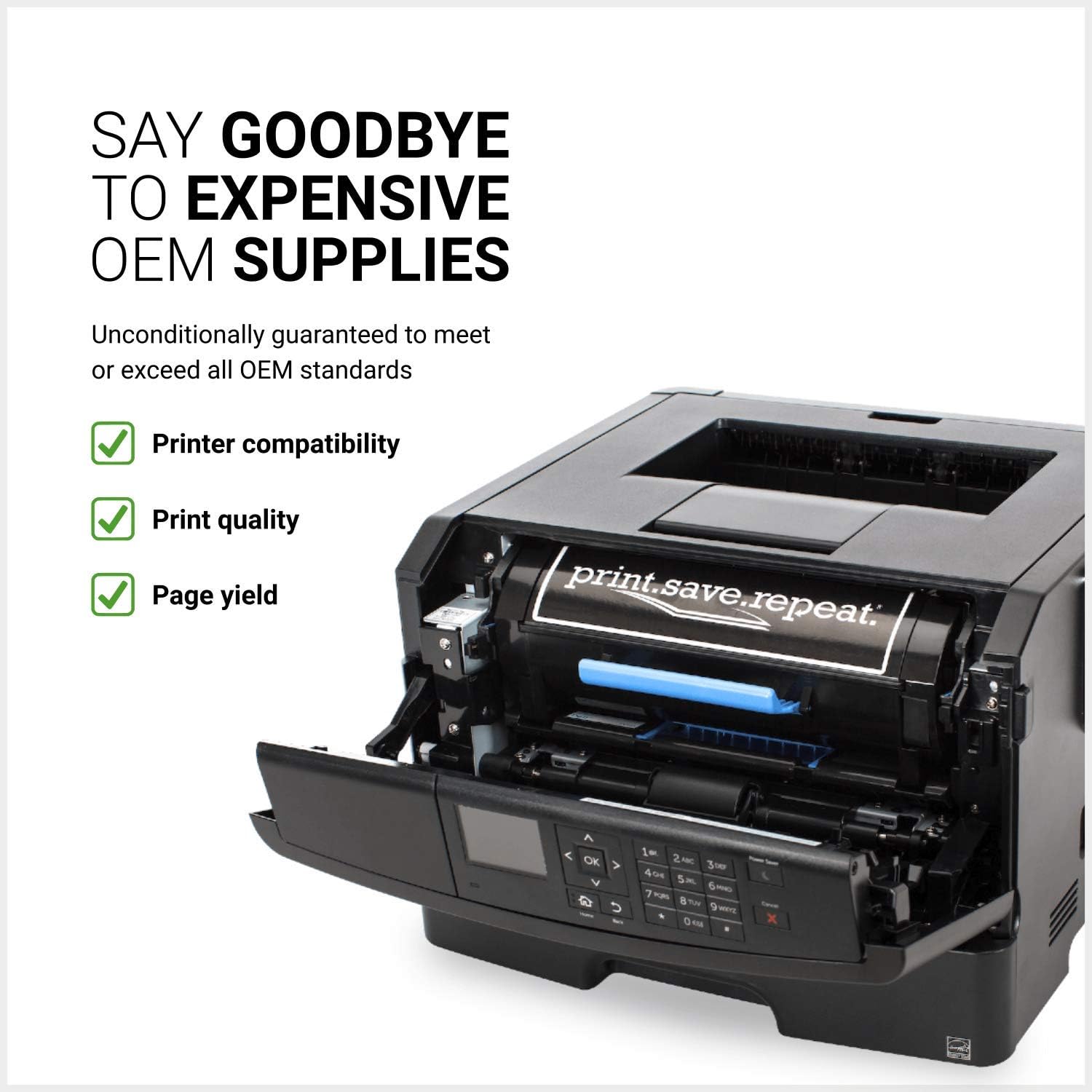 Print.Save.Repeat. Lexmark 801SC Cartucho de tóner remanufacturado cian para impresora láser CX310, CX410, CX510 2,000 páginas
