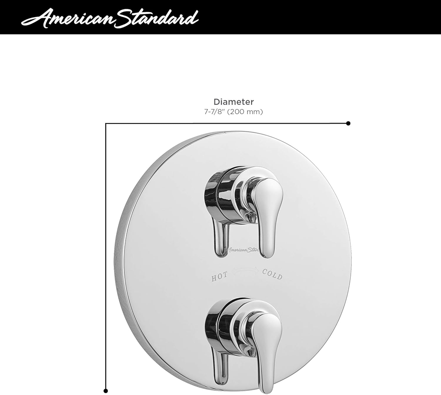 American Standard T105740.002 Studio S – Kit de ajuste de válvula termostática de 2 manijas, cromo pulido